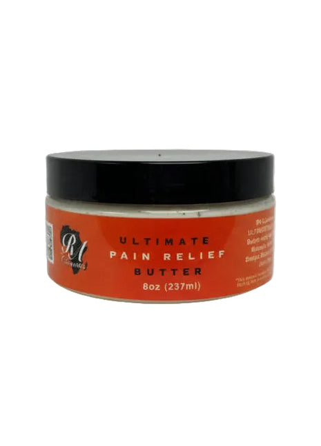 Jar of 'Ultimate Pain Relief Butter' on a white background