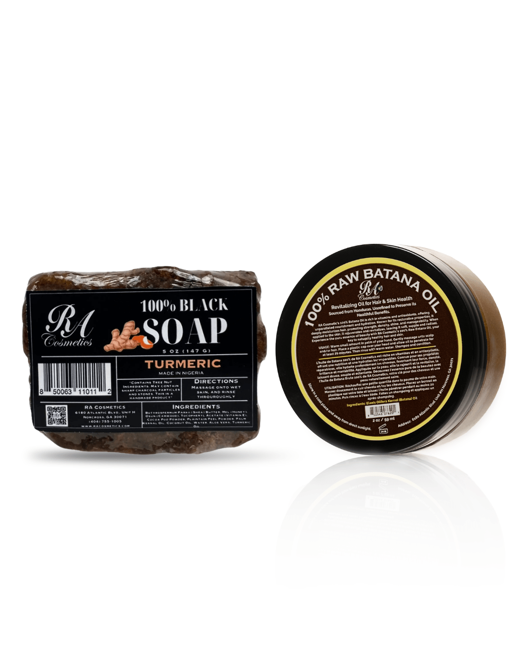Raw Batana Oil (2oz) & Black Soap w/ Turmeric Bundle