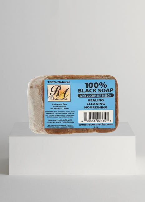 100% African Black Soap Bar w/ Cucumber Melon