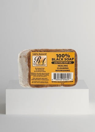 100% African Black Soap Bar w/ Hemp Oil