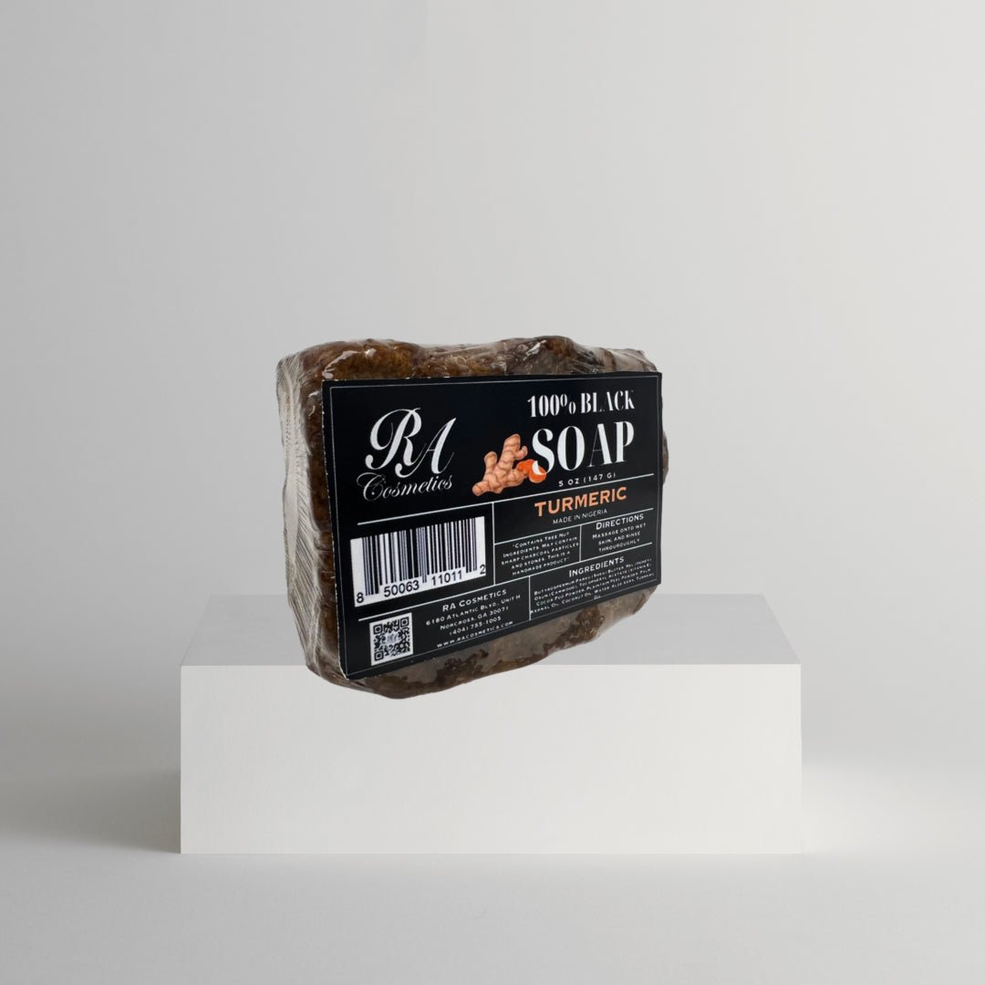 100% African Black Soap Bar w/ Turmeric Oil