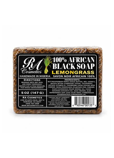 100% African Black Soap Bar w/ Lemongrass